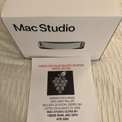 Apple Mac Studio A2615 M1 Ultra /20-Core CPU 64-Core GPU/ 128GB RAM/ 4TB SSD