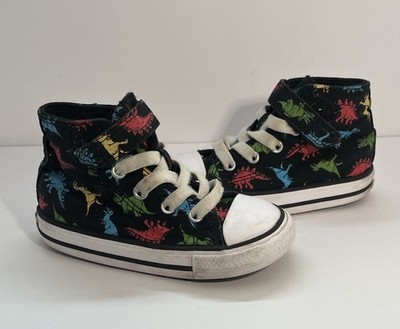Converse All Star Dino Print High Top Sneakers Little Boys Size 7