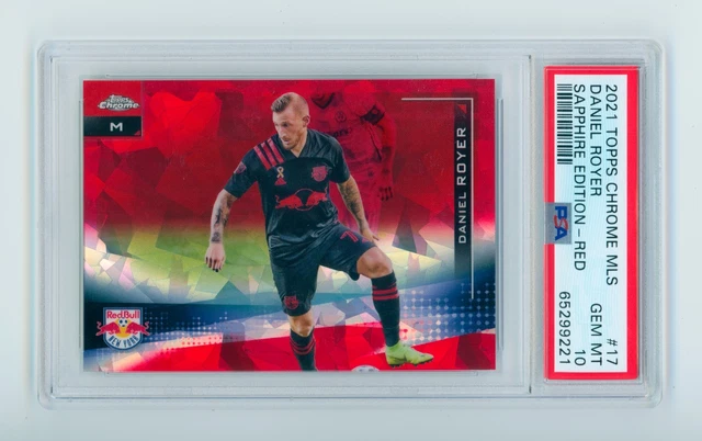 2021 Daniel Royer Topps Chrome MLS Sapphire Red New York Red Bulls 1/5 PSA 10