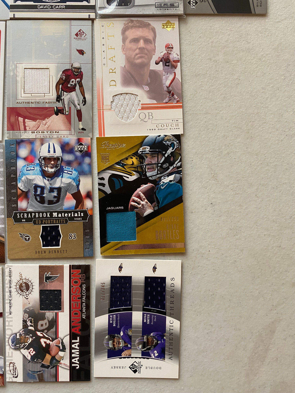 Topp Pacific Upper Deck Football Game Used Jersey Prime Patch Rookie Card Lot 50 view 9