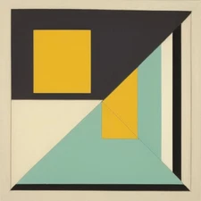 Medium Abstract Painting 2x2 ft. Post-Modernism Geometric Demrin OOAK NEW