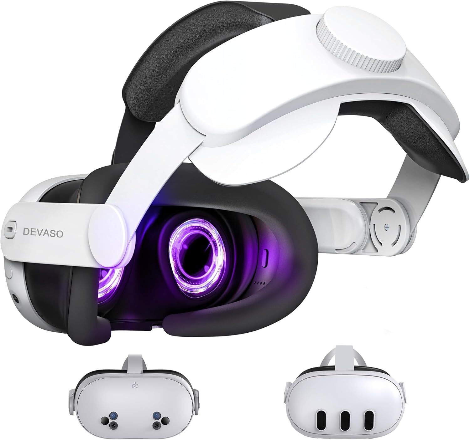 Adjustable VR Headset Head Strap Bundle for Meta Quest 3 VR Headband Accessories-image