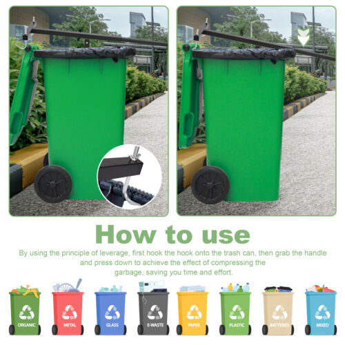 Manual Trash Compactor For Wheelie Bin Rubbish Can Adjustable Garbage Compressor - Picture 15 of 22