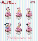 Baby Minnie Mouse 24 Stand-Up Pre-Cut Wafer Paper Cup cake Toppers