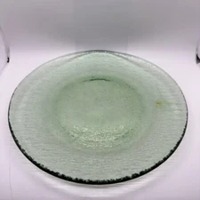 Fire and Light Olive Green Recycled Glass Dinner Plate