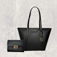 Michael Kors Tasche Shopper Portmonee GeldböRse Jet Set Pratt Leida Schwarz Neu
