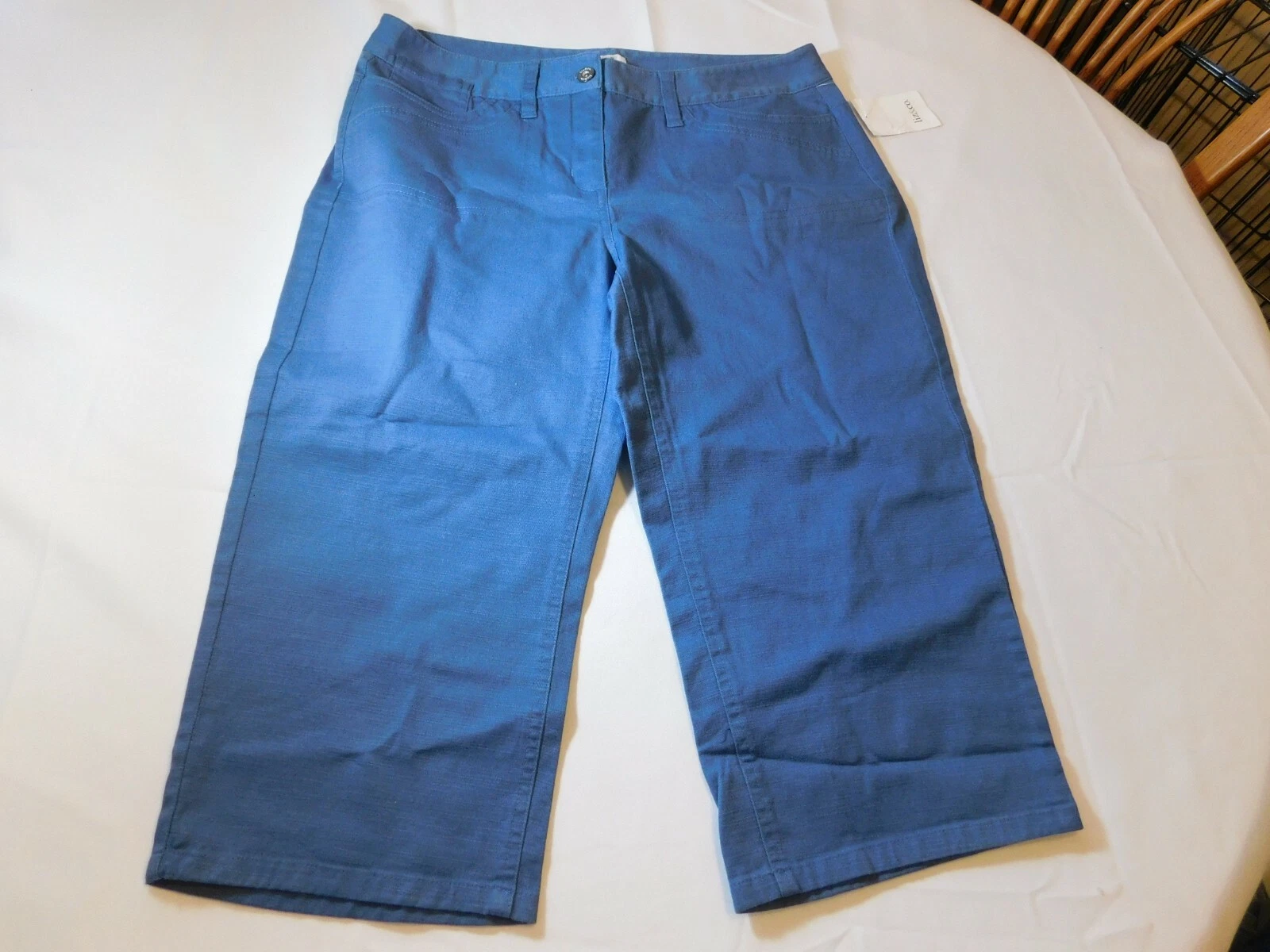Liz & Company Capri Pants Stretch Size 10 Misses women's Blue Feel the Heat NWT