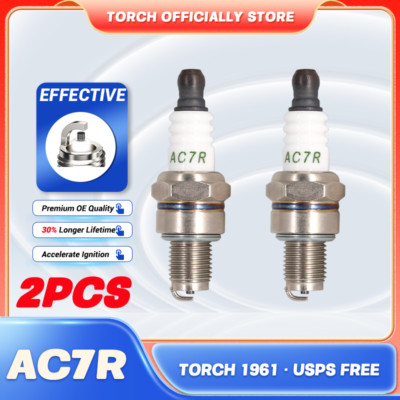 2PCS GENUINE TORCH AC7R Spark Plug for 581362301 for NGK 3066/CMR7H Spark Plug