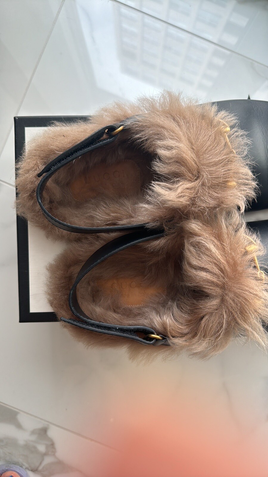 Authentic Gucci Fur River Mules Clogs Slippers image 2