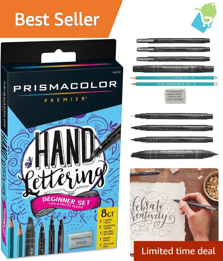 Premier Beginner Hand Lettering Kit - 8-Piece Set with Illus