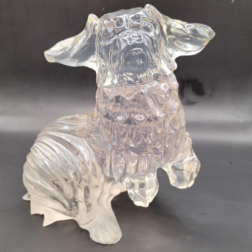 Dorothy Thorpe Clear Resin Pekingese Foo Dog Sculpture Figurine MCM 1960s Mexico - Picture 16 of 24