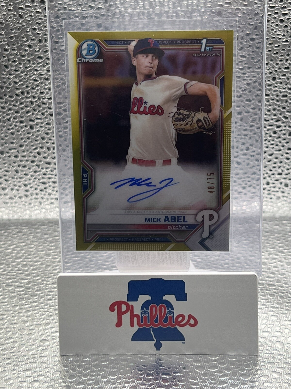2021 Bowman Chrome Mick Abel Yellow Refractor AUTO 48/75
