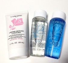 Lancome Cleansing Foam, Bi Facial Face, Eye Makeup Remover Travel Size 1.7 Oz ea