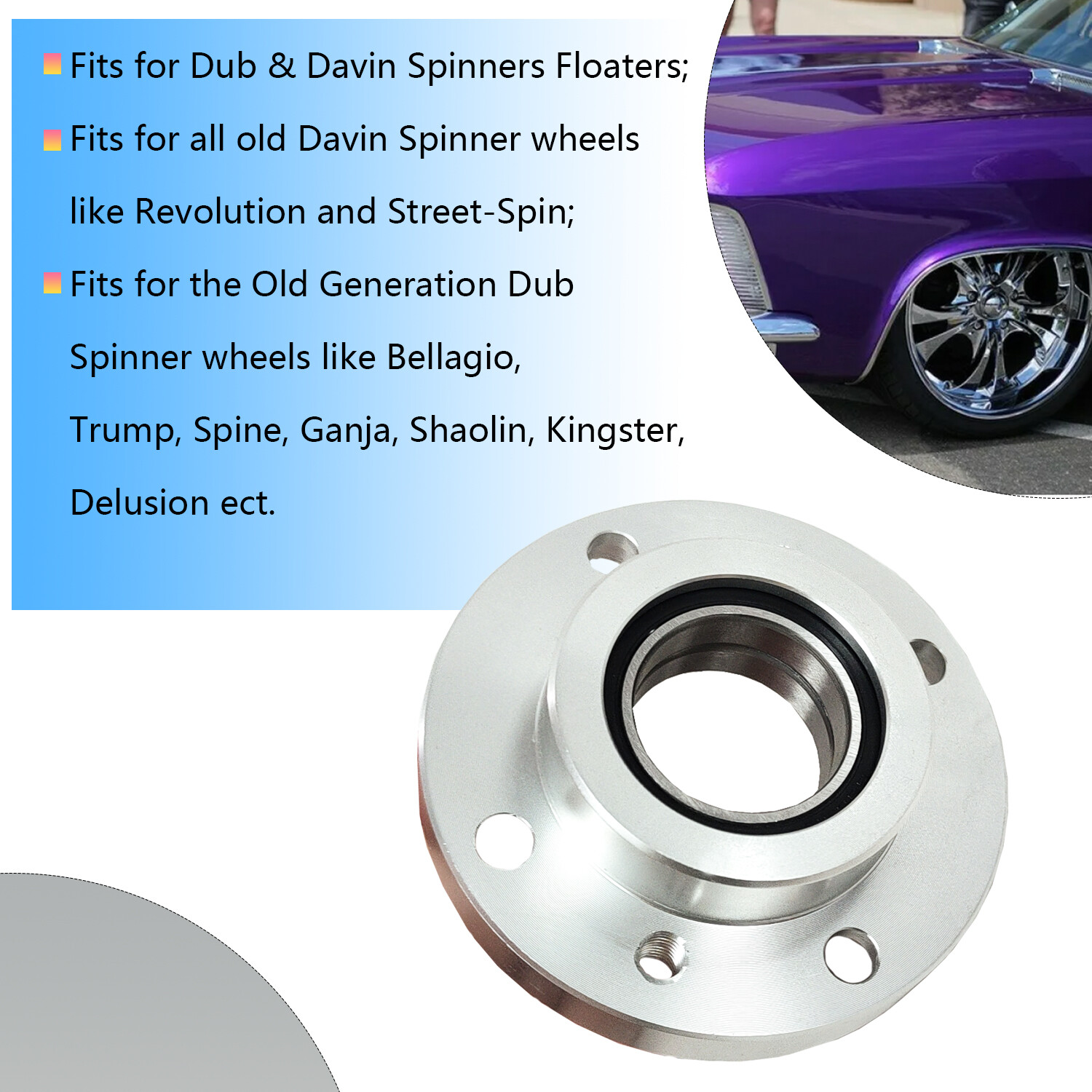 For Dub & Davin Spinners Floaters Wheels Complete Assembly Bearing ...