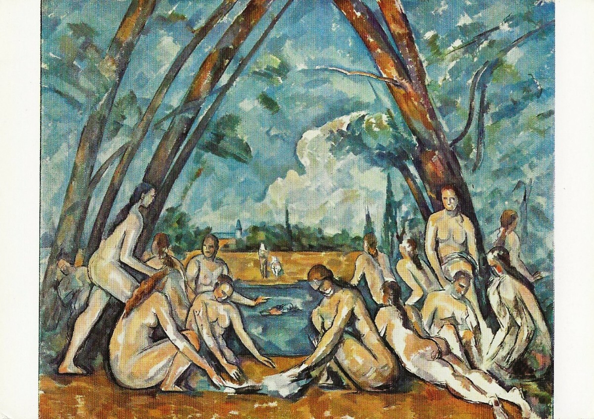 Cezanne、Bathing Women、希少画集画、新品額付 Postcard Paul Cezanne 