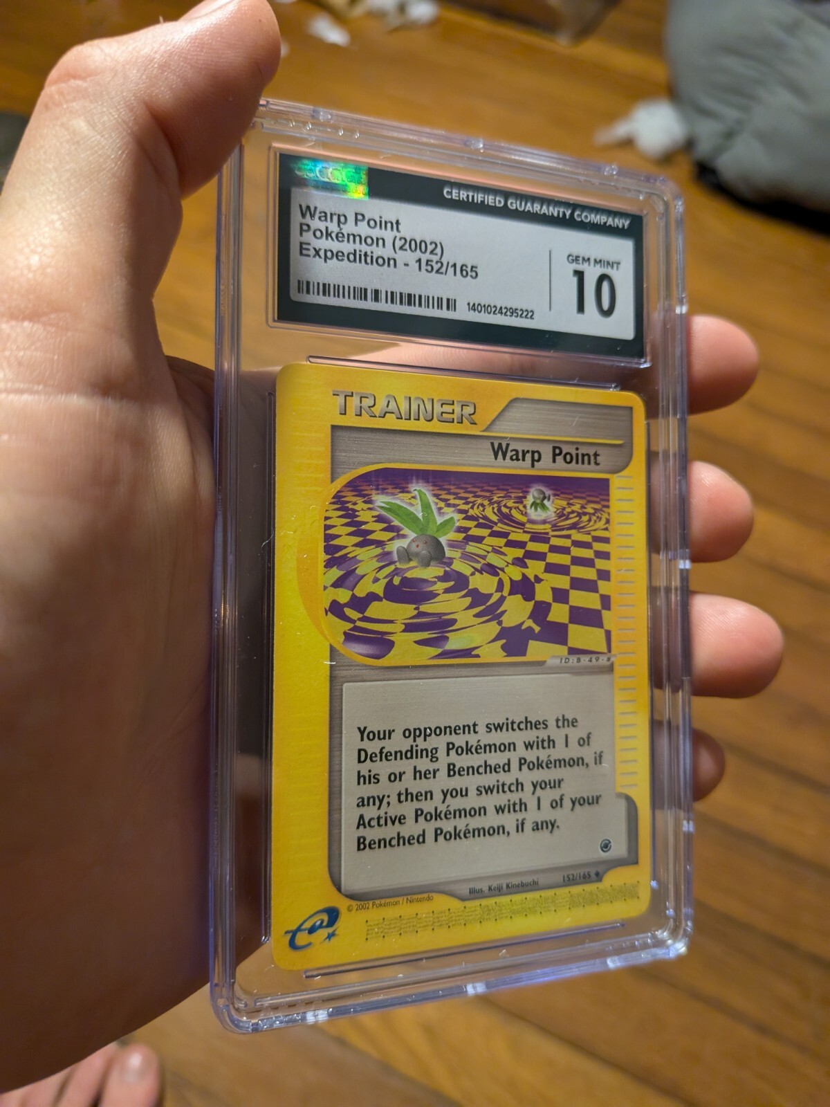 (TOP POP 8) CGC 10 GEM MINT Warp Point Trainer 152/165 2002 Pokemon Expedition