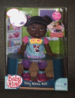 Baby Alive Baby Wanna Walk African American Doll New In Box