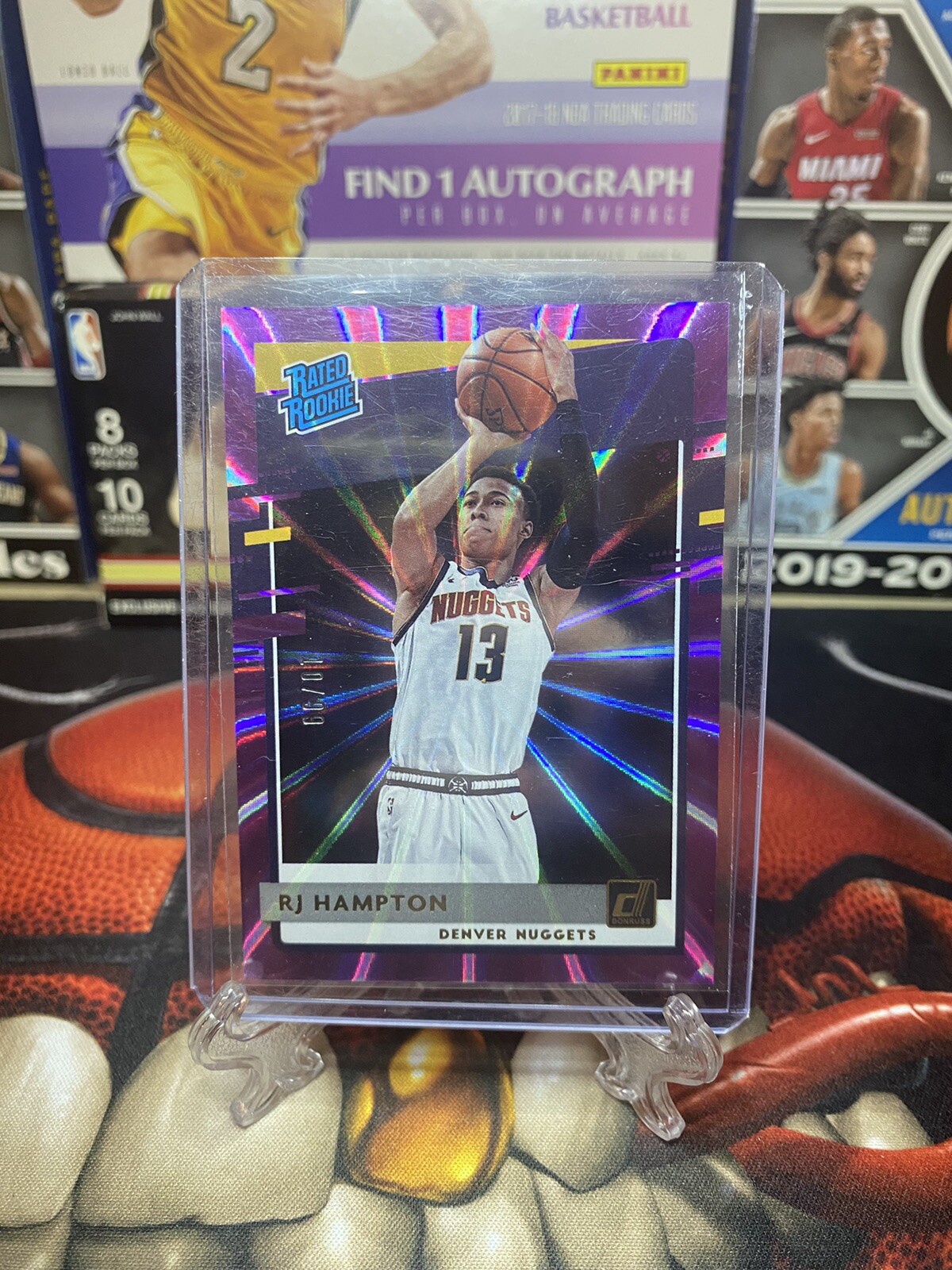 2020-21 Donruss RJ HAMPTON Purple Laser Rated Rookie /99 #237 Denver Nuggets