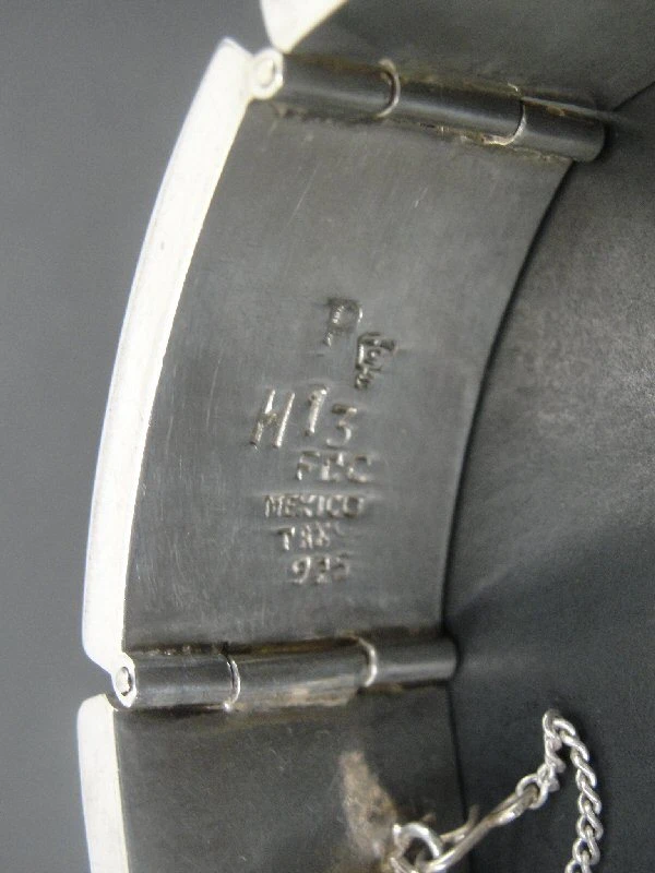 Pulsera Taxco Gruesa Sodalita Piedras Azules México Eslabón Plata Esterlina 925  Foto 2 de 4