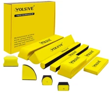 VOLSIVE 7pcs Hand Sanding Block Set, Rectangle Hook & Loop Pad for Auto Paint