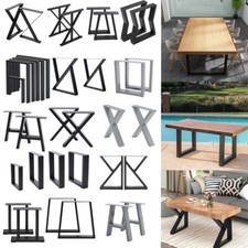 Iron Metal Table Legs Bench Legs Trapezium Cross/A-Frame/Square Industrial UK