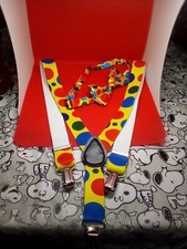 Kids Clown polka Dot Bow Tie and Suspender