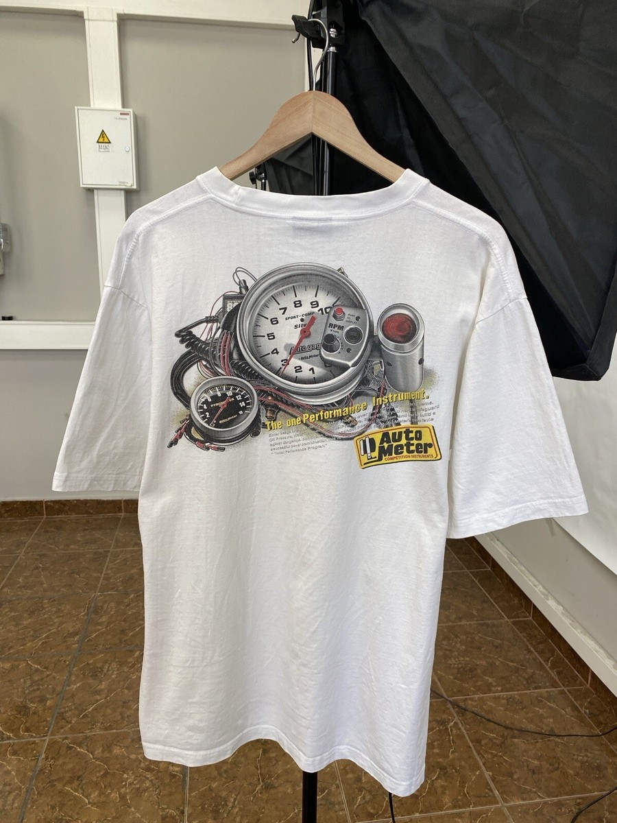 Y2K 2010 Auto Meter Vintage rare retro t-shirt size XL color white
