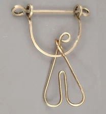 Puzzle made from solid square and round BRASS rods  8.5" Long  FREE SHIPPING