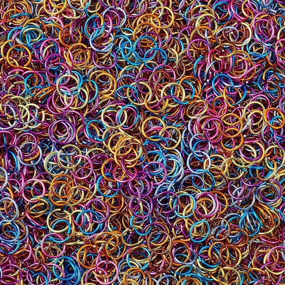 Anillos de aluminio de 6 mm cadena maille abierto joyería artesanía mezcla 400 Foto 2 de 3