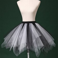 Schwarz+weiß Damen Röcke Tutu Tüllrock Ballettkleid Reifrock Petticoat Rock DE