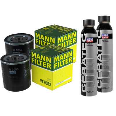 2x MANN-FILTER Ölfilter W 7053 + 2x LIQUI MOLY Cera Tec 3721