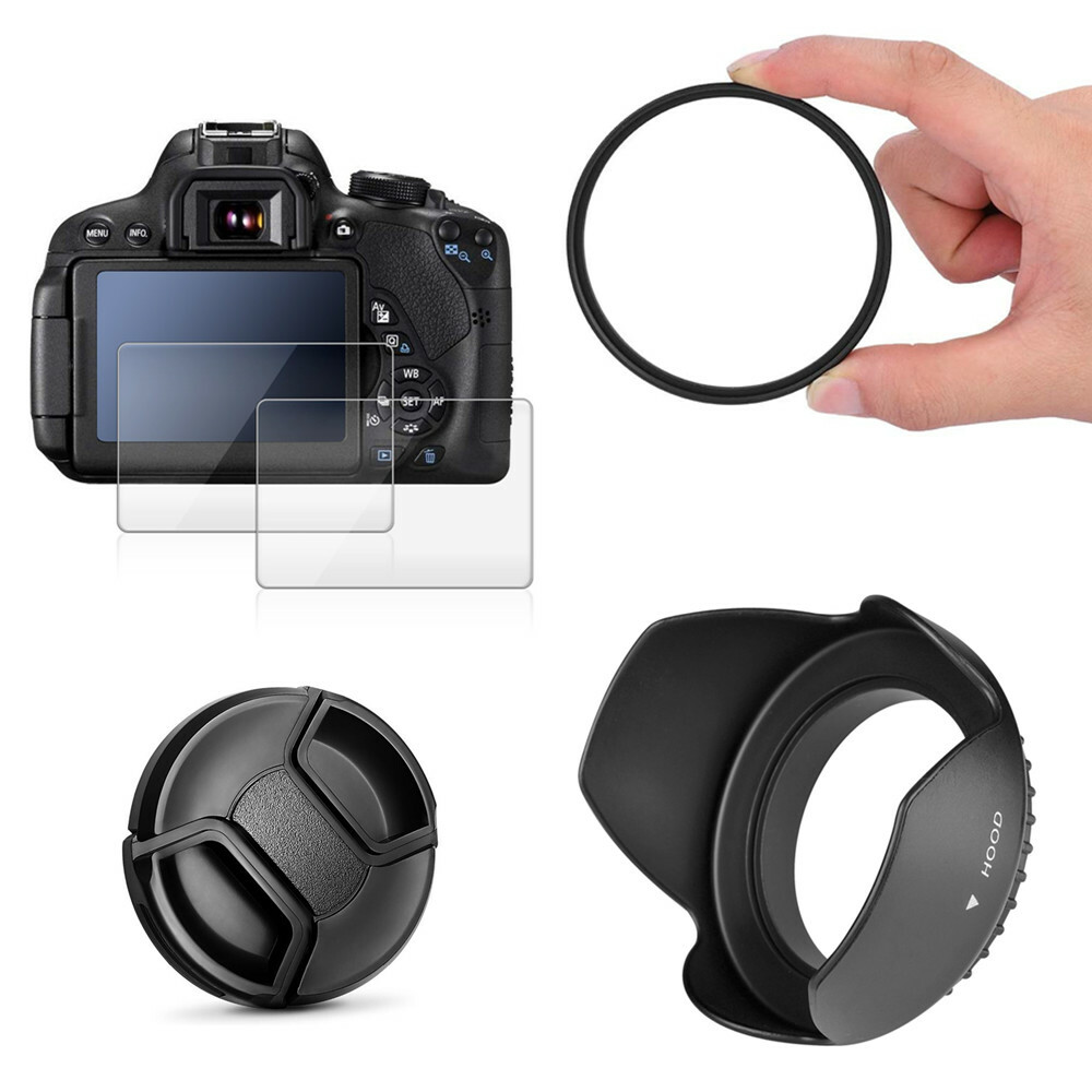 UV Filter Lens Hood Cap Glass LCD Protector for Nikon P1000 P1100  Camera