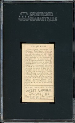 1911 T205 Gold Border Tobacco Frank Lang Lange SGC 5