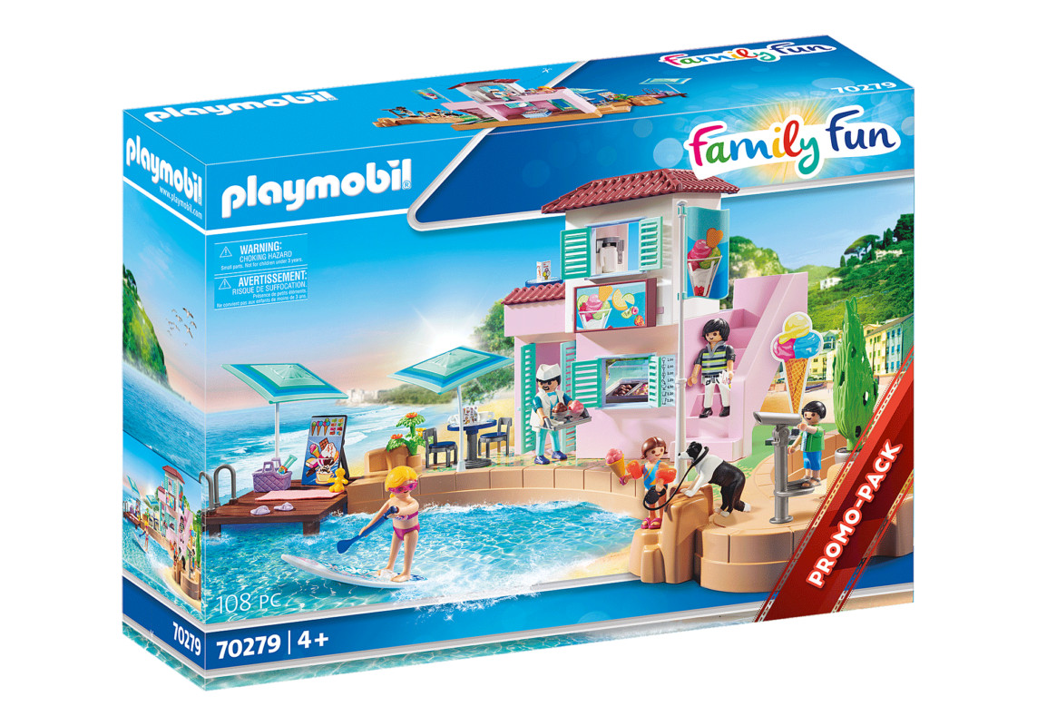 Playmobil 70279 marchand de glace, le port de plage pour inventer des histoires
