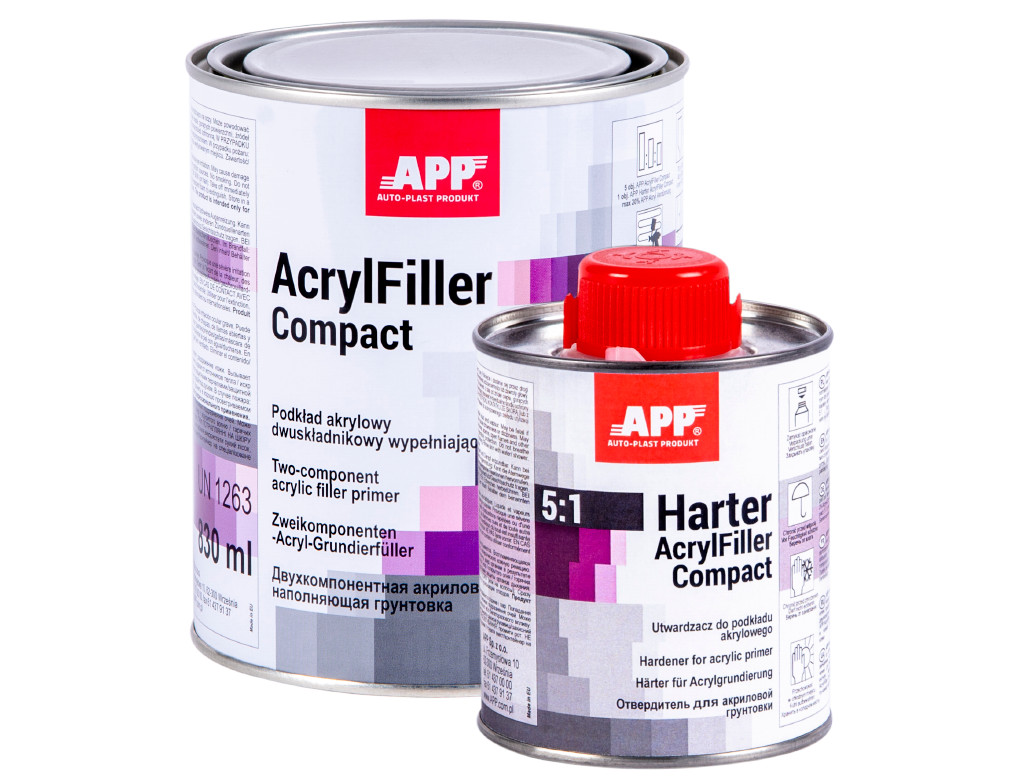 Kit apprêt APP compact garnissant 5:1 0.83L pour rénover une voiture ancienne dans son garage