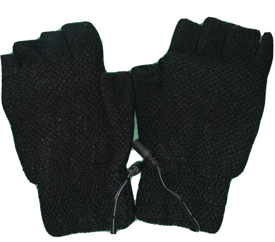 Guantes térmicos de manopla eléctrica de invierno calentador de dedo completo y medio USB Foto 2 de 4