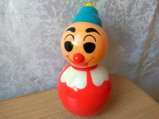 RARE USSR VINTAGE Soviet RUSSIA doll toy Nevalyashka Plastic Roly Poly Clown