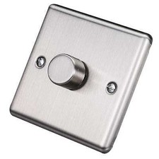 Decorative Brushed Chrome Stainless Steel Sockets and Switches Grey Inserts USB