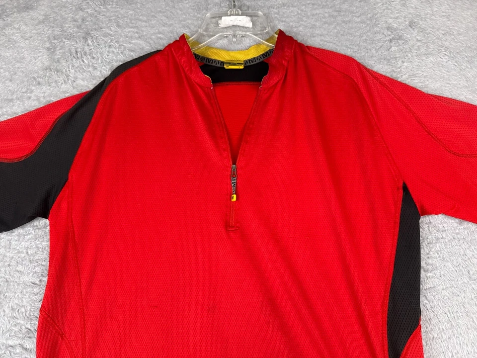 Maillot de ciclismo Mavic para adulto extra grande rojo negro 1/4 cremallera manga corta poliéster Foto 4 de 4