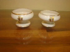 Willets Belleek Trenton NJ Pedestal Salt Cellars Dips Open Salts Mono  U Y- two