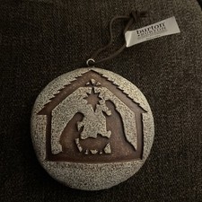 Beautiful Nativity Christmas Ornament Engraved Resin Quality Mary Joseph Jesus