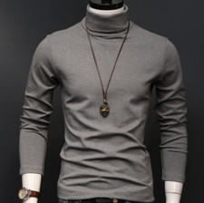 New Mens Turtle Neck Sweater Tops Shirt Tee Extra Soft Winter Warm T-Shirt Gift