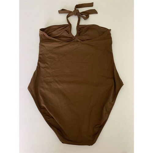 American Eagle Brown Halter Neck One-Piece Swimsuit Women’s Size L - 第 3/6 張圖片