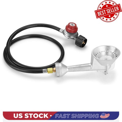 #ad High Pressure Cast Iron Propane Burner 20 PSI Regulator Hose $36.37