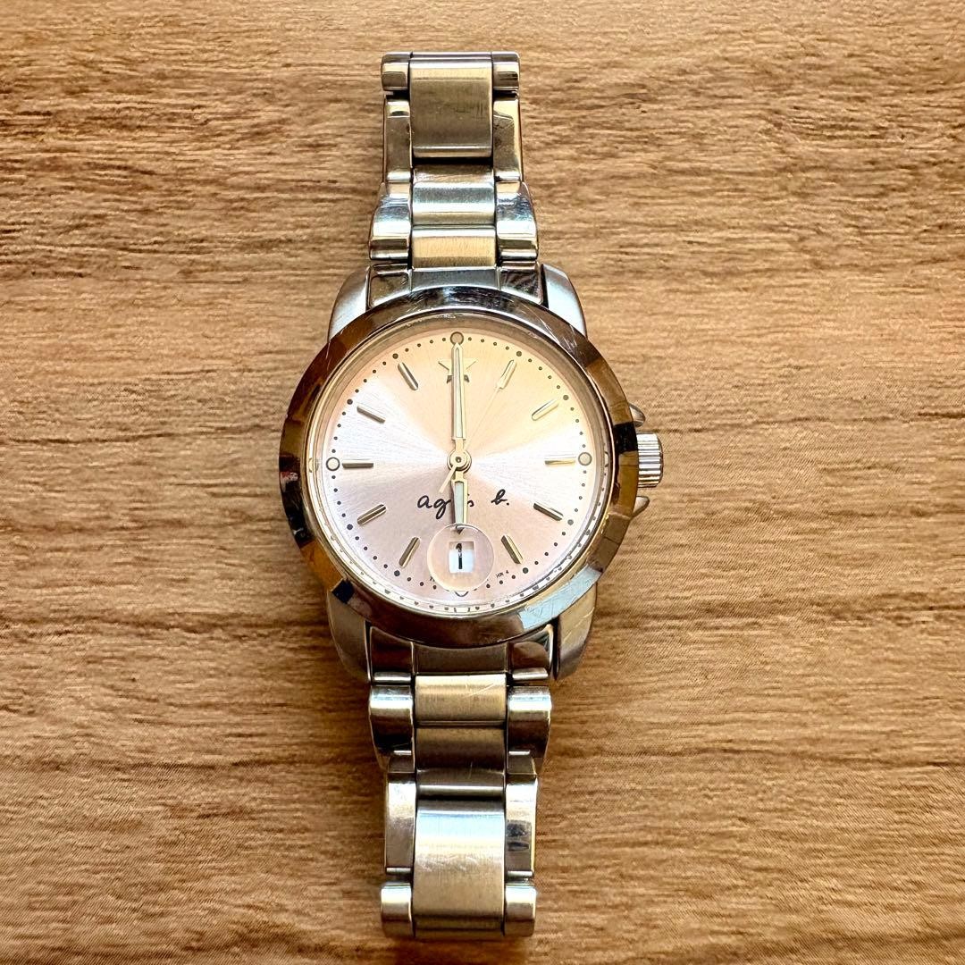 agnes b. クォーツ腕時計/7N00–0BC00 Agnes b Pink Quartz Watch 7N82-0BM0 with Silver Stainless Steel