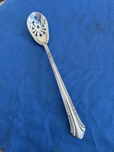 Gorham Sterling silver pierced serving spoon with ornate handle