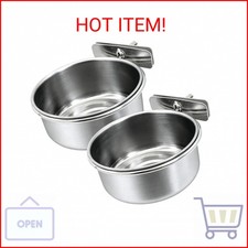 Tfwadmx Bird Feeding Dish Cups Parrot Food Bowl Clamp Holder Coop Cup, 2PCS Bird