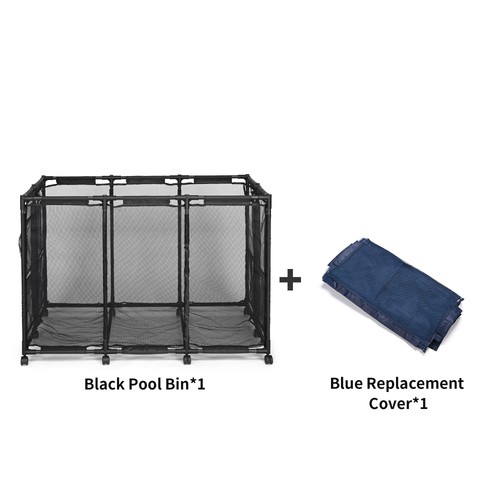 Yescom Pattumiera grande per piscina in rete arrotolabile con rete di ricambio copertura in rete nera - Foto 2 di 9