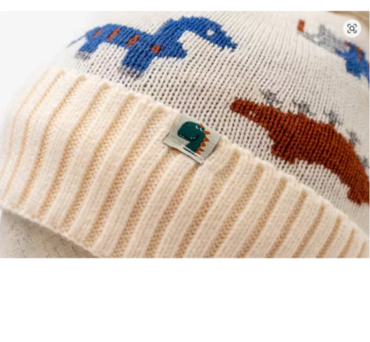 Juego de 2 bufandas sombrero tejido dinosaurio niños cálido protector de oreja 3-12 años Foto 4 de 4