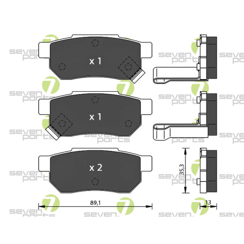 Plaquettes de frein Seven Parts SVP13990 pour disques de voitures Honda
